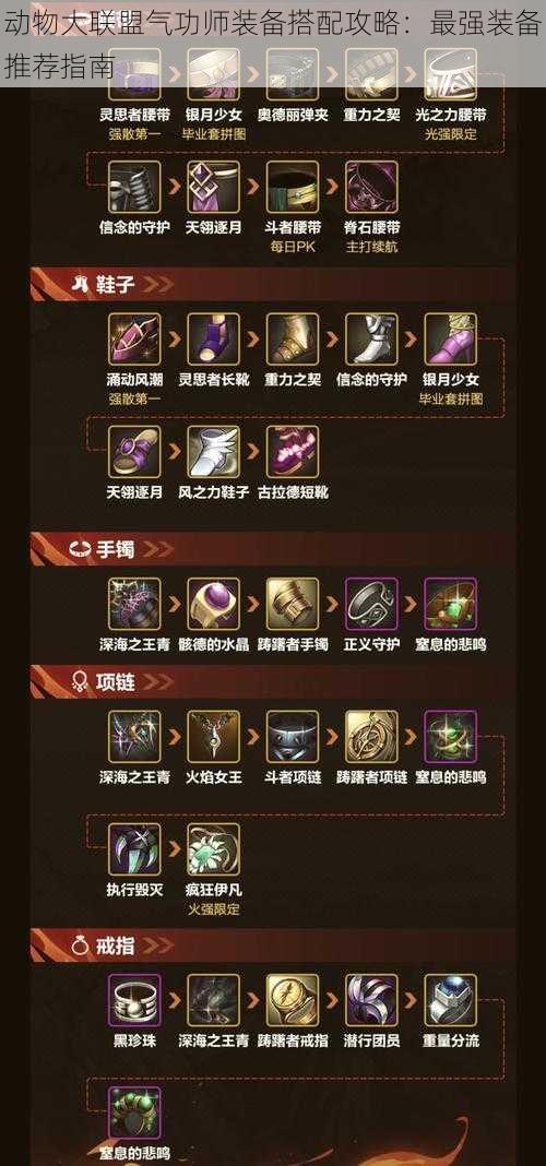 动物大联盟气功师装备搭配攻略:最强装备推荐指南