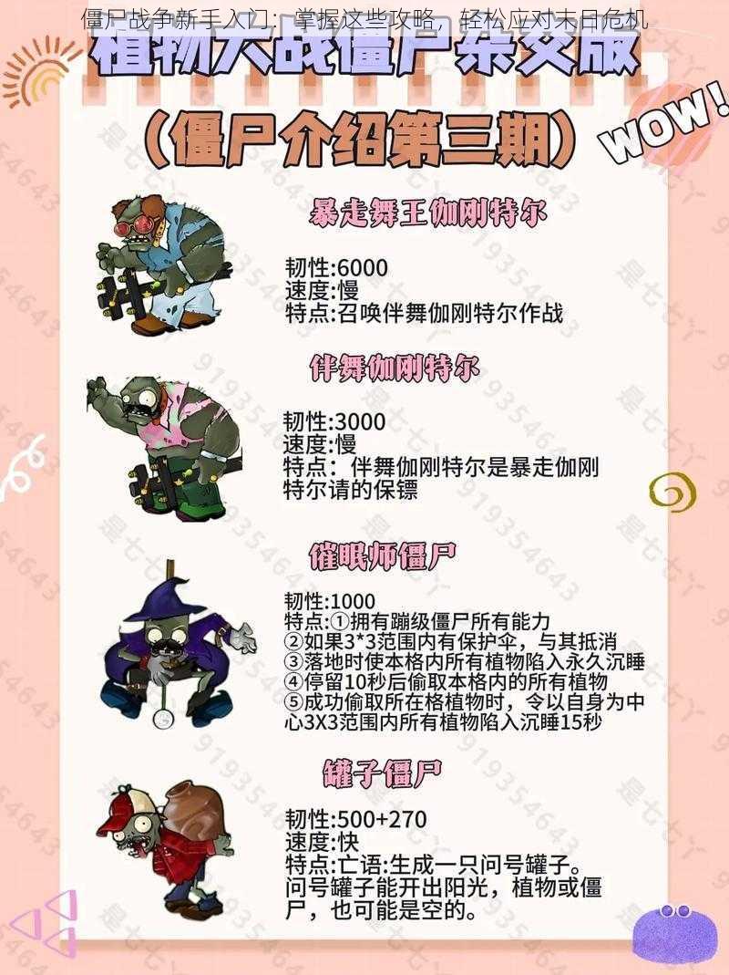 僵尸战争新手入门:掌握这些攻略,轻松应对末日危机