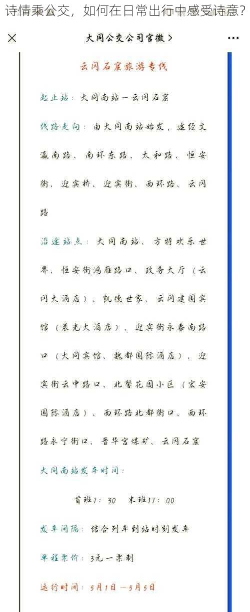 诗情乘公交,如何在日常出行中感受诗意?